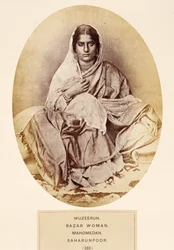Wuzeerun, femme de bazar, Mahométane, Saharunpoor, de The People of India, par J. Forbes Watson, publié en 1868